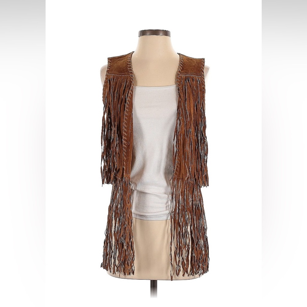Zara Leather Fringe Vest
